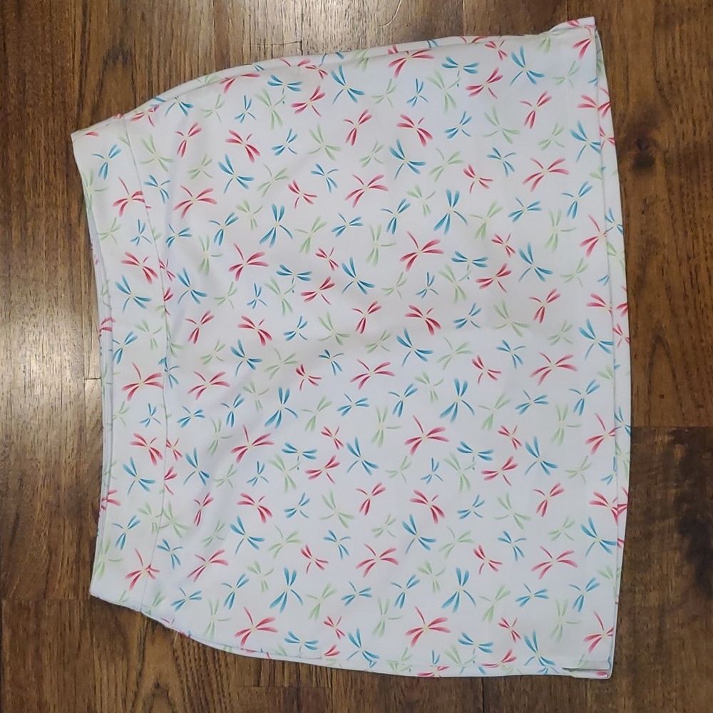 Womens Greg Norman white dragonfly print pull on skort size M